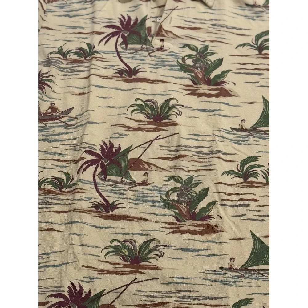 Vintage 90s Polo Ralph Lauren Hawaiian All Over Print Shirt L  Camp USA Made